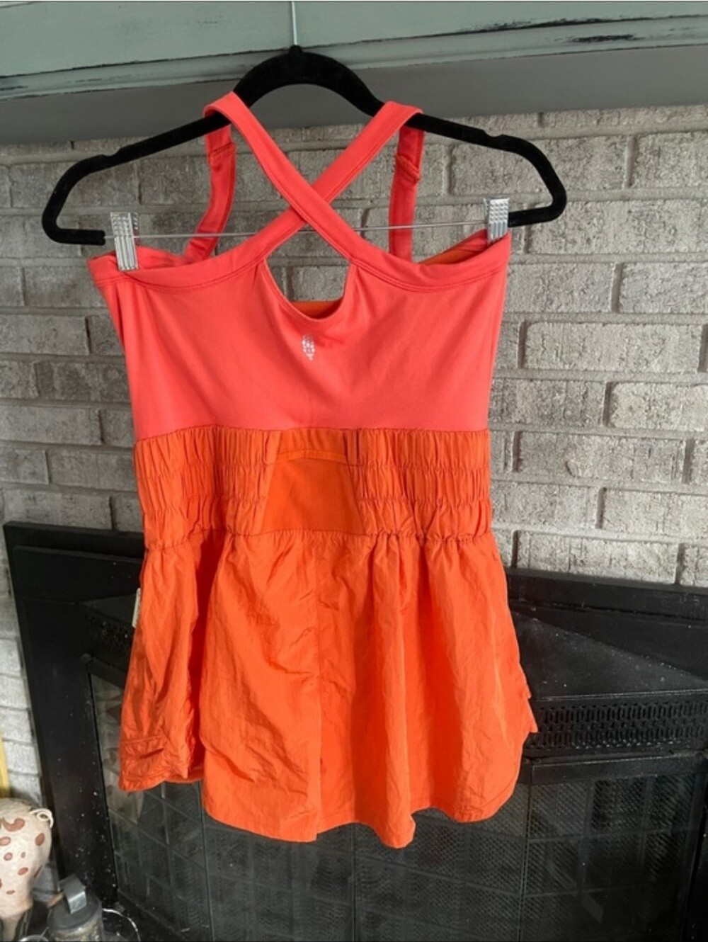 Free People Movement Way Home Orange Skortsie Romper - Picture 4 of 7